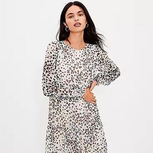 Loft Shimmer Animal Print Swing Dress